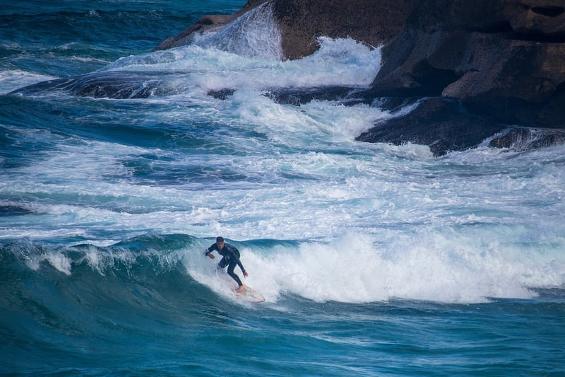 Woman surfing on the water